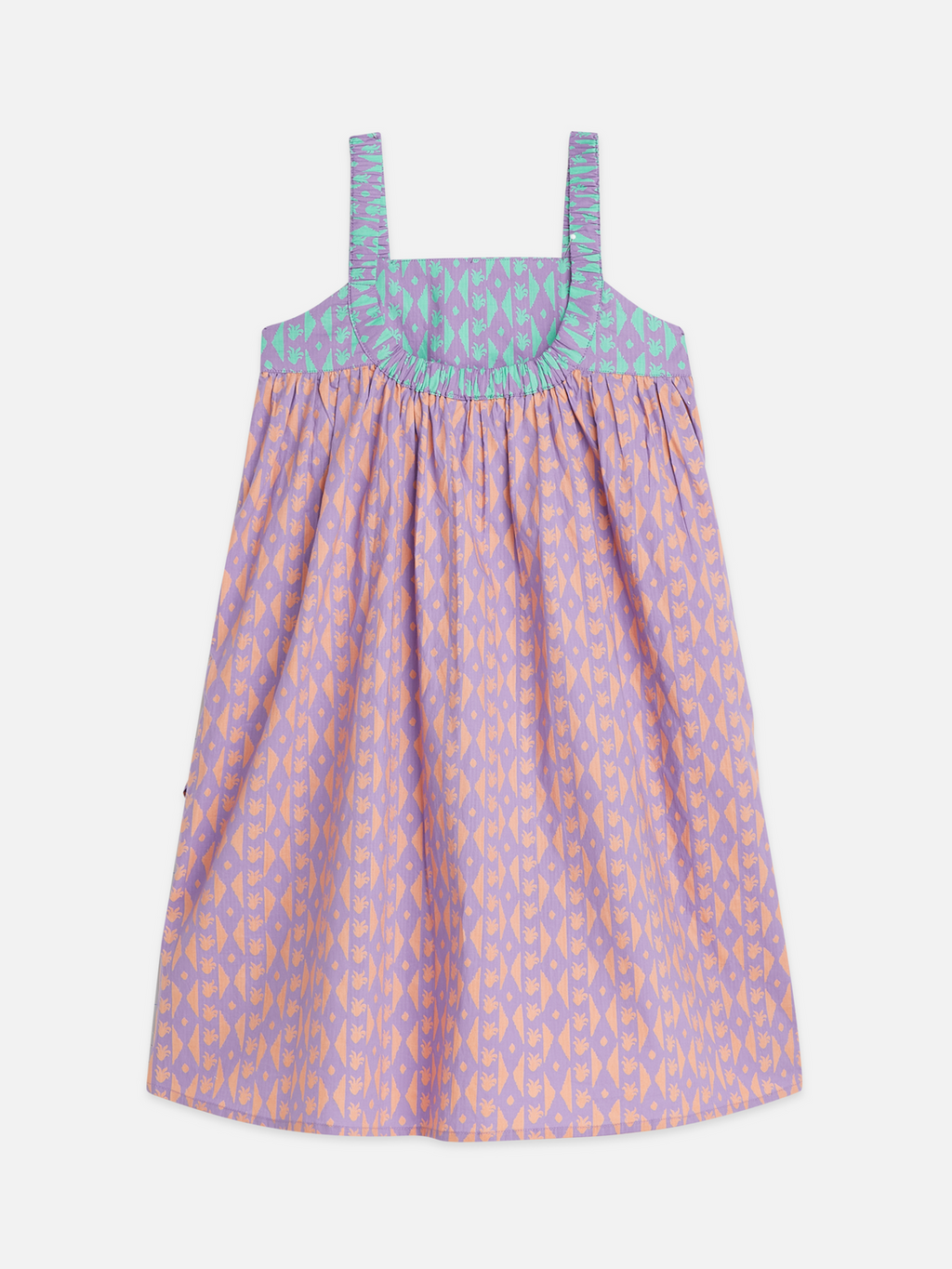 Girls print cotton strap dress