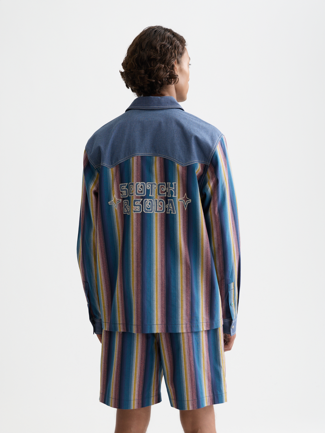 Multicolor stripe western shirt