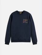 Front And Back Artwork Regular-fit Sweat-shirt front view showing fit and finish by Scotch & Soda