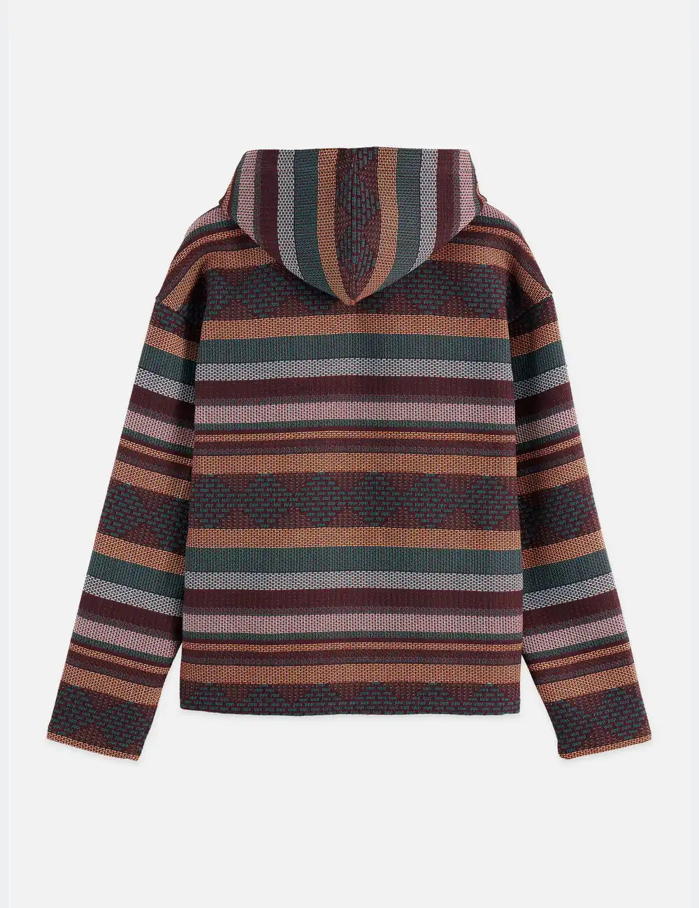 Jacquard Relaxed-fit Hoodie flat lay showing product details by Scotch & Soda