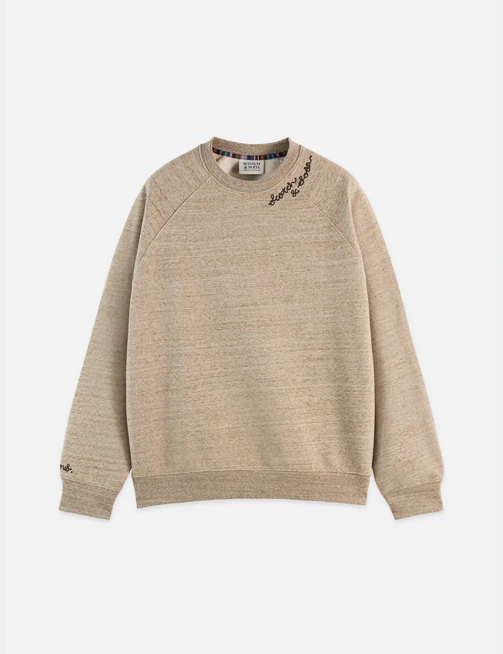 Space Yarn Embroidered Loose-fit Sweat-shirt front view showing fit and finish by Scotch & Soda