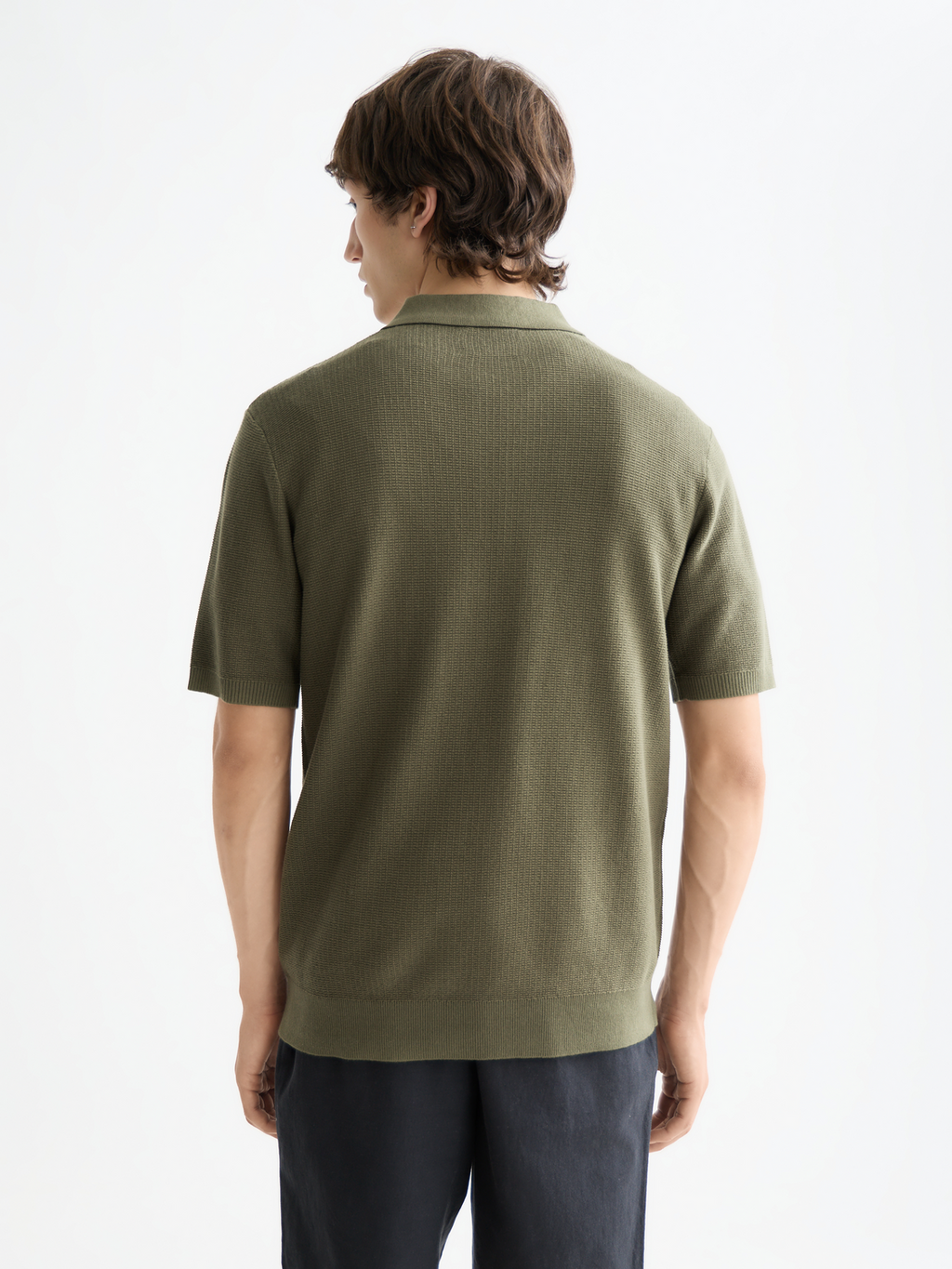 Essentials Structured knitted regular-fit polo