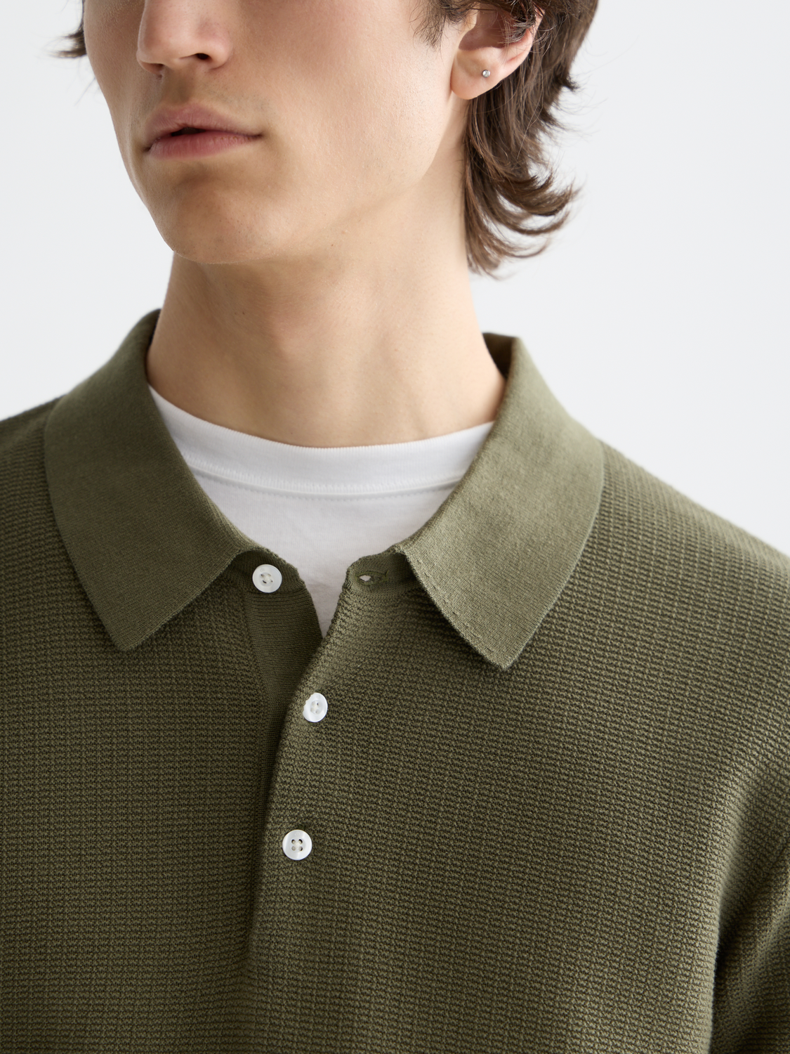 Essentials Structured knitted regular-fit polo