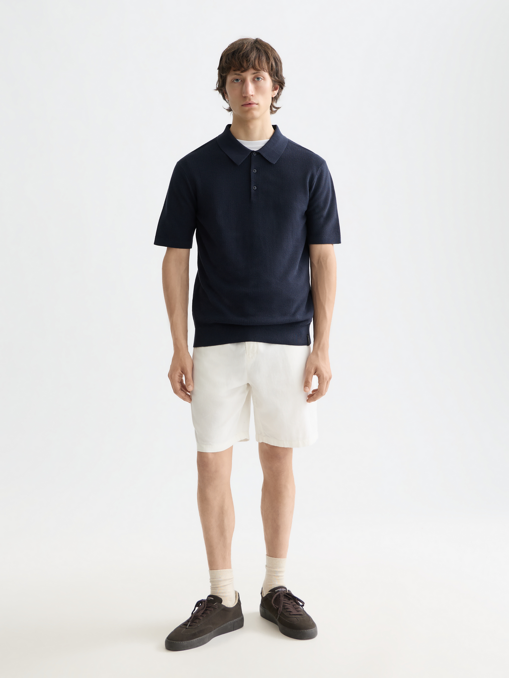 Essentials Structured knitted regular-fit polo