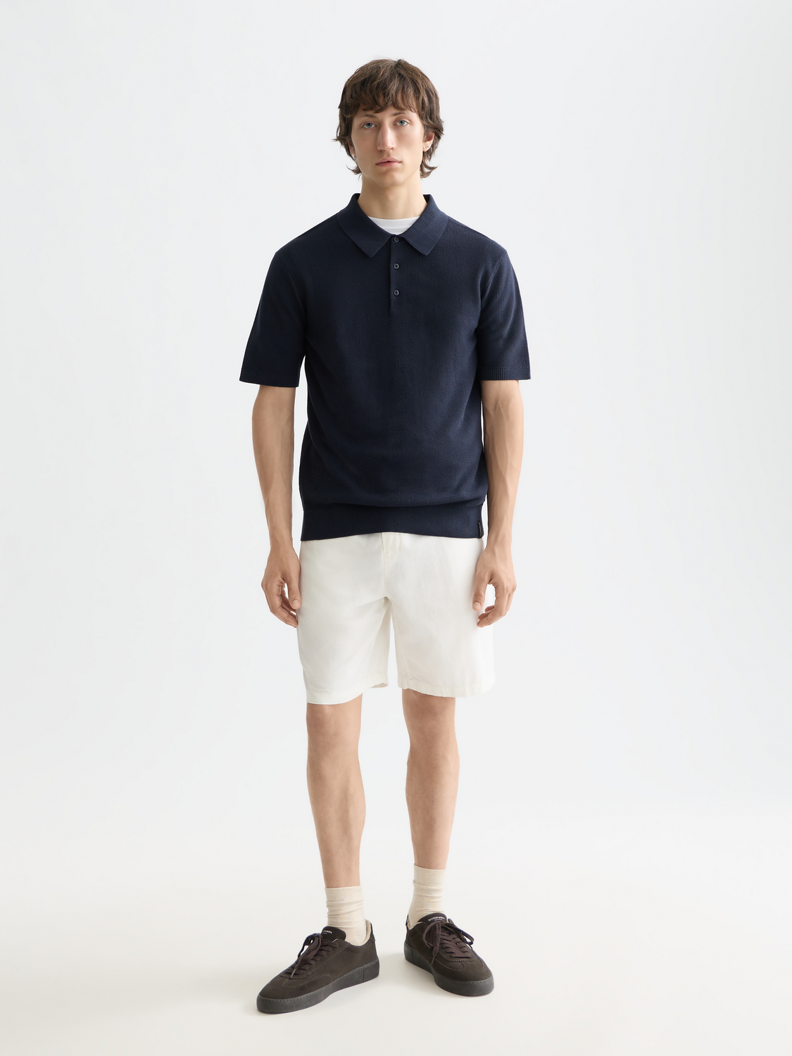 Essentials Structured knitted regular-fit polo