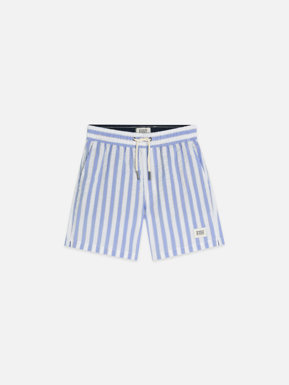Boys Striped mid-length swim shorts