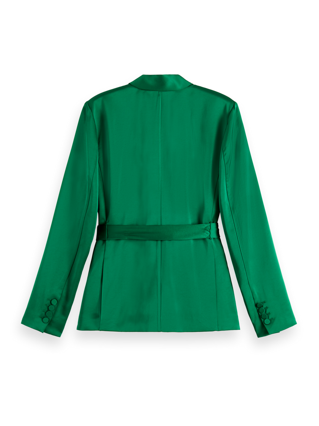 BELTED SATIN SINGLE BREASTED BLAZER