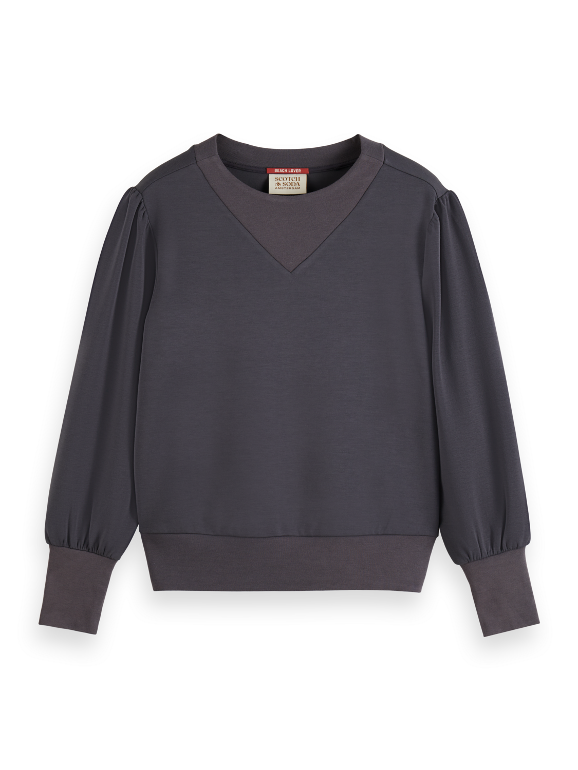 RUCHED YOKE SEAM MODAL SWEATSHIRT