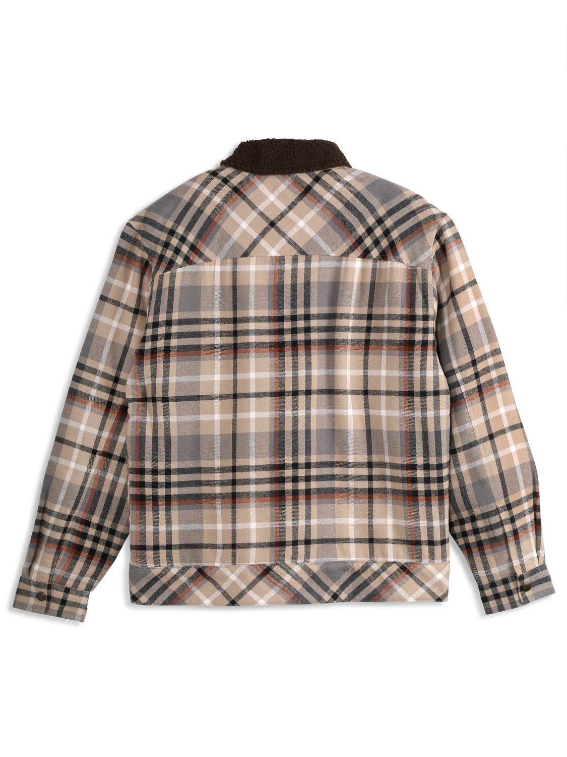 MENS SHERPA LINED PLAID FLANNEL EISENHOWER JACKET