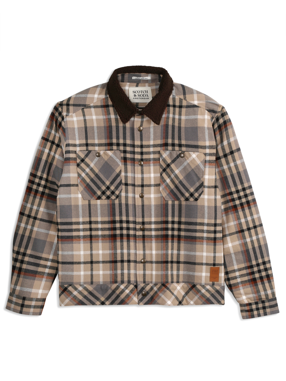 MENS SHERPA LINED PLAID FLANNEL EISENHOWER JACKET