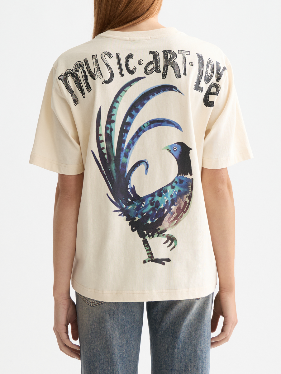 Washed artwork loose t-shirt