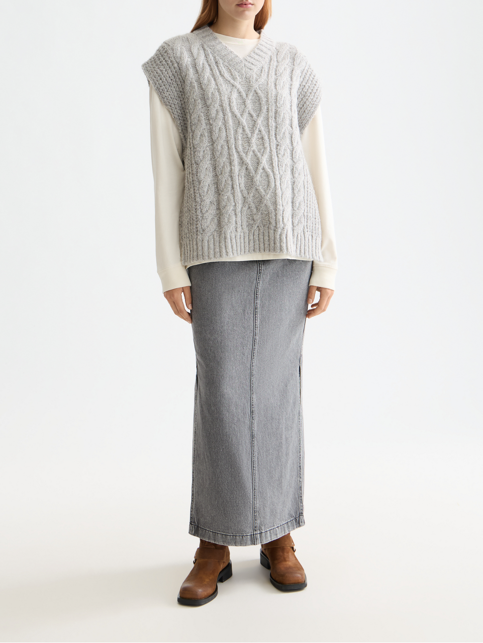 Cable stitch spencer