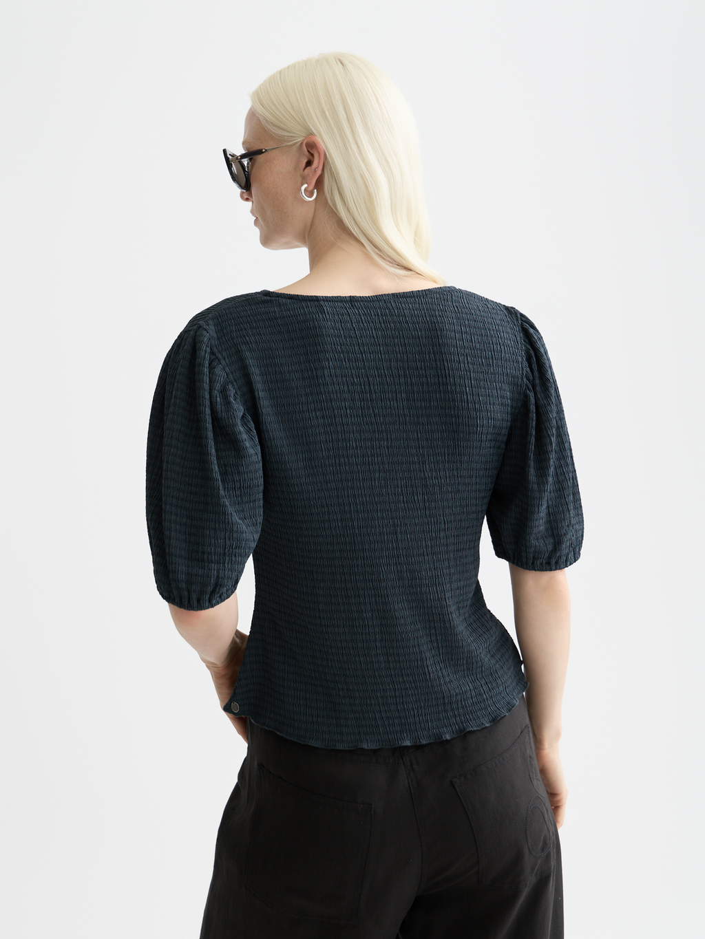 Structured V-neck top