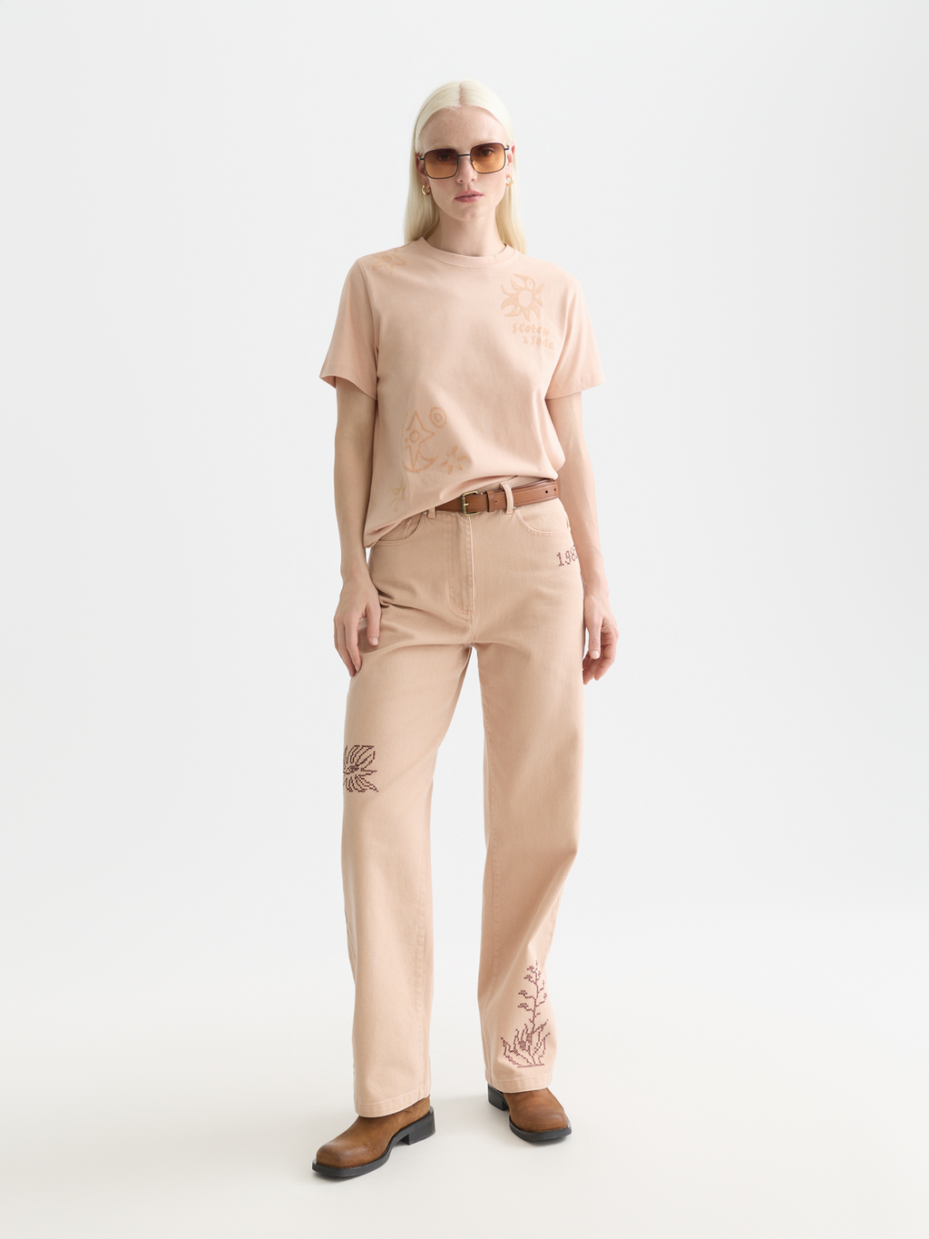 Flock print T-shirt