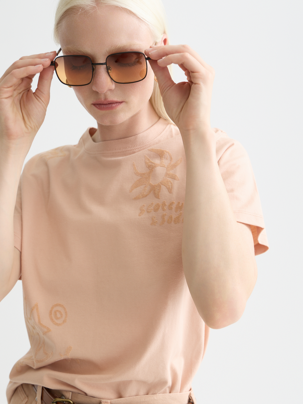 Flock print T-shirt