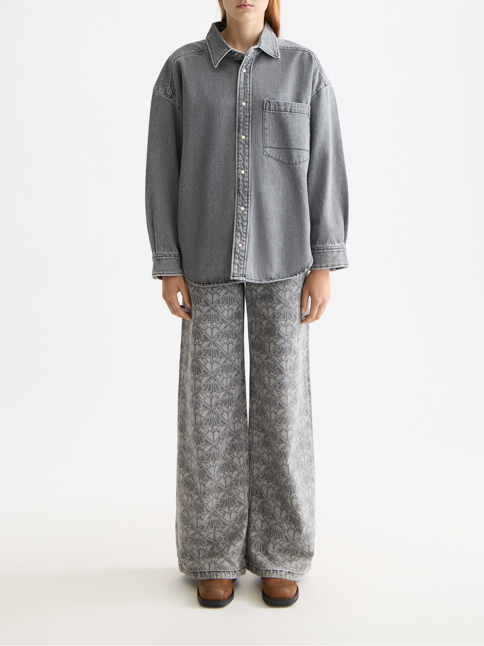 Washed denim overshirt