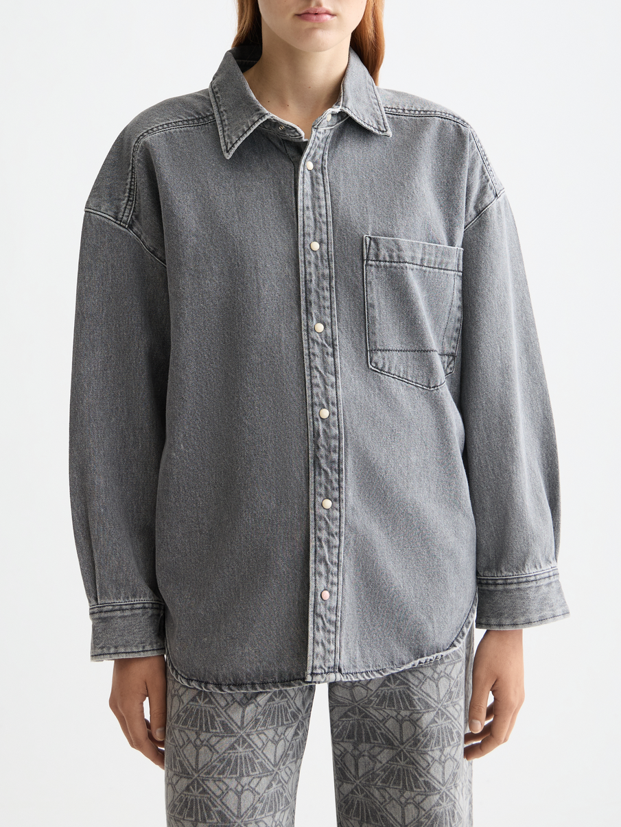 Washed denim overshirt