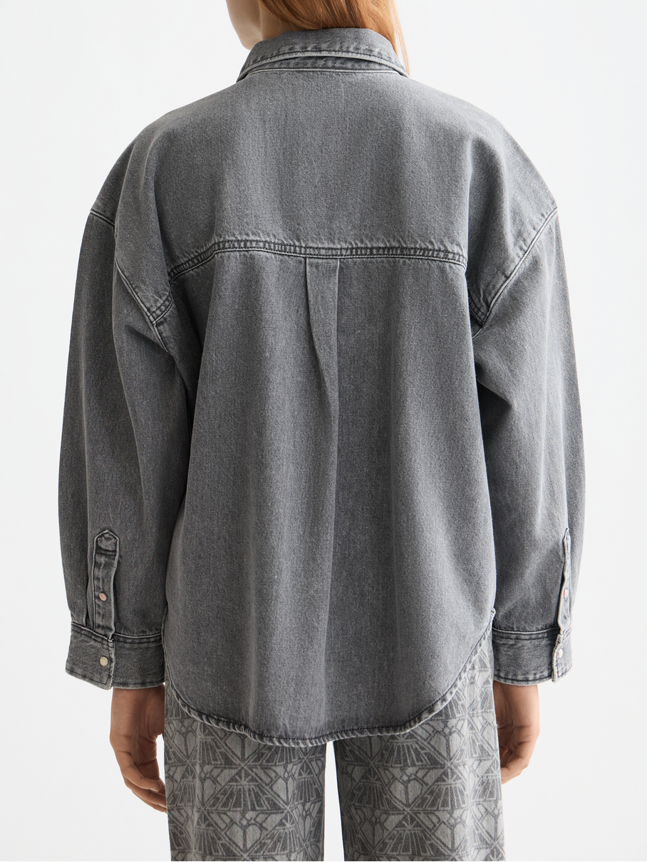 Washed denim overshirt
