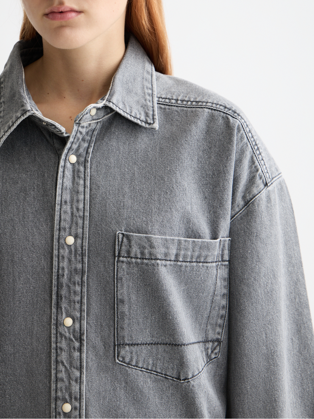 Washed denim overshirt