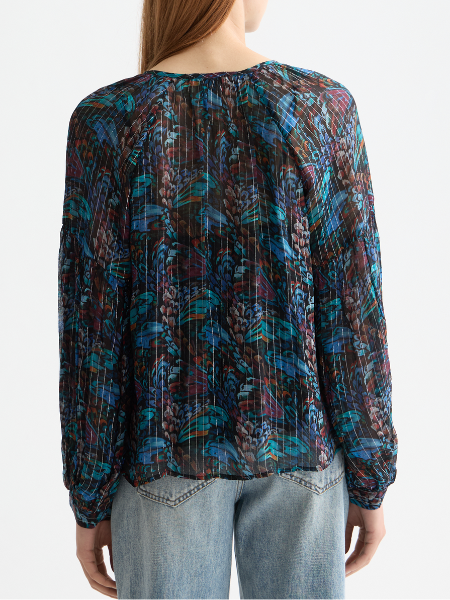 Printed top with ties