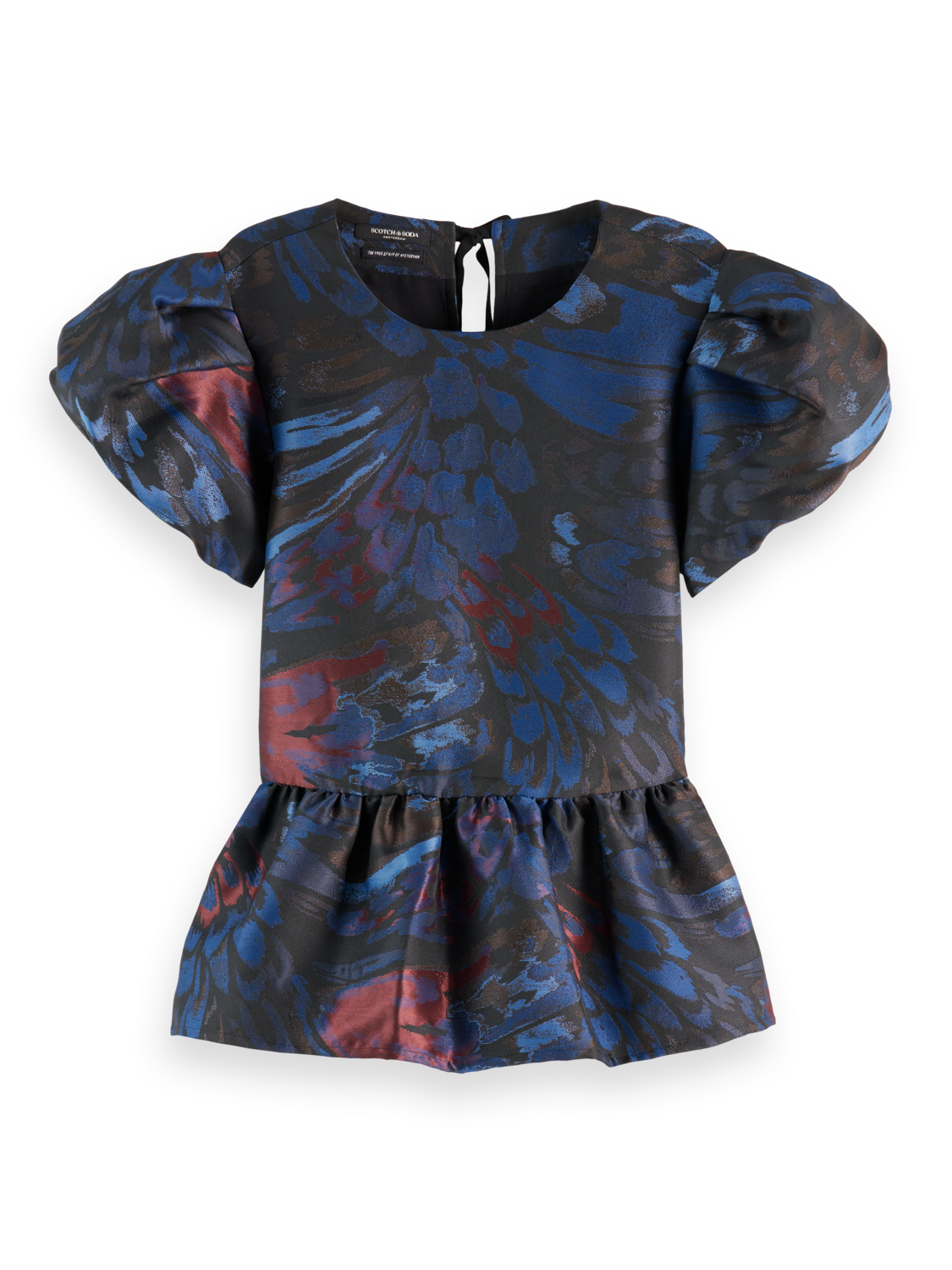 Short sleeve top with peplum