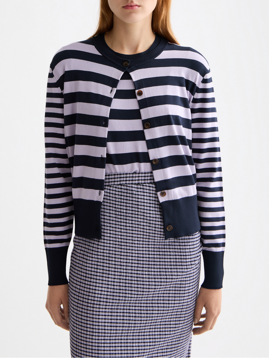 Crew neck relaxed cardigan