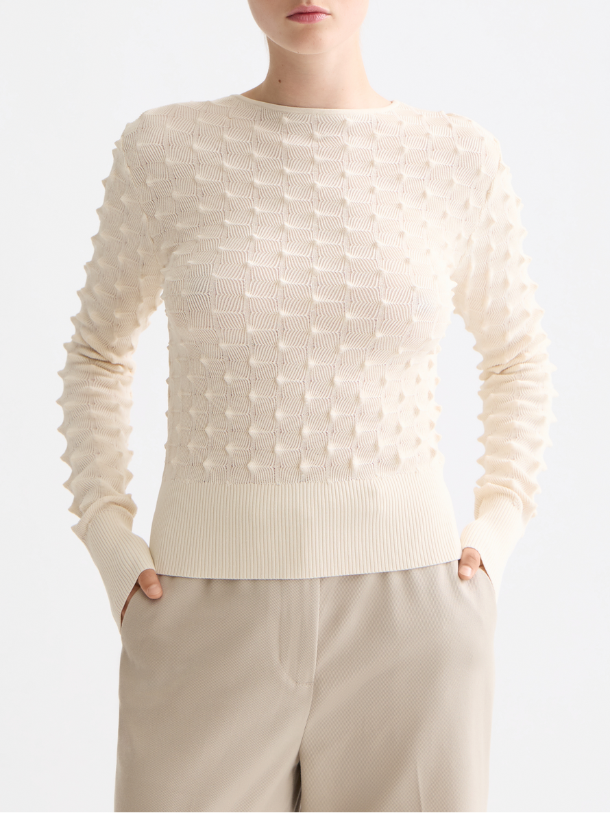textured stitch pullover
