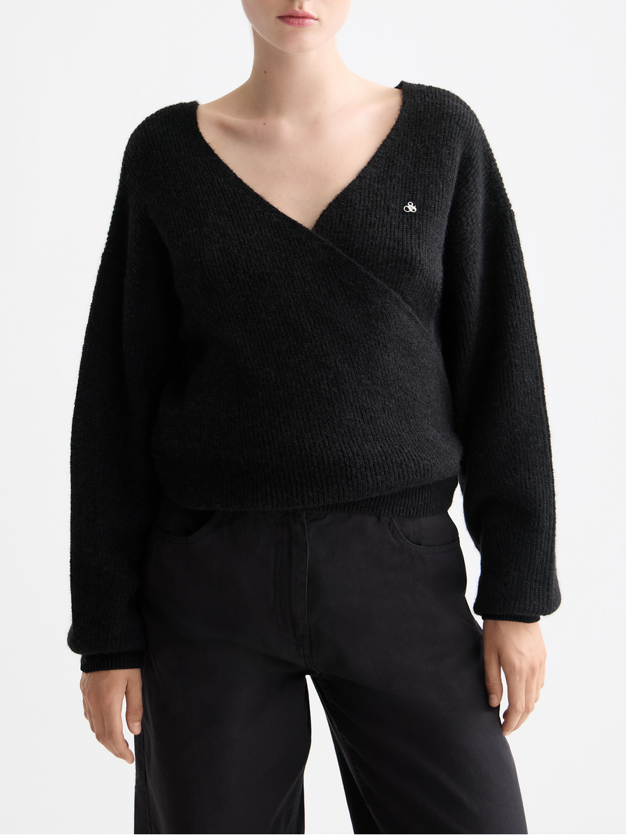 Fuzzy wrap cardigan