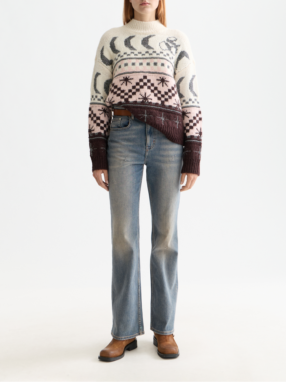 Metallic Fair Isle pullover