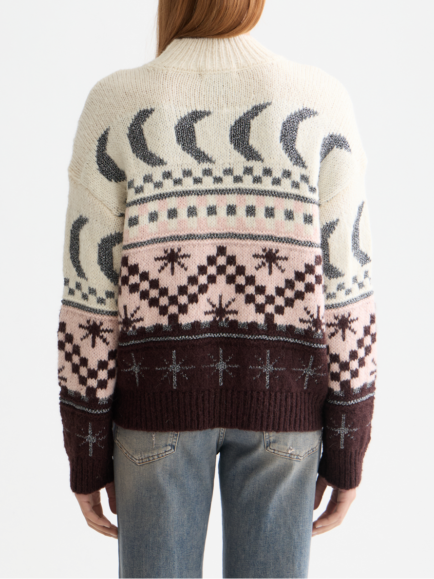 Metallic Fair Isle pullover