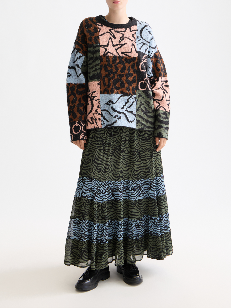 Jacquard oversized pullover