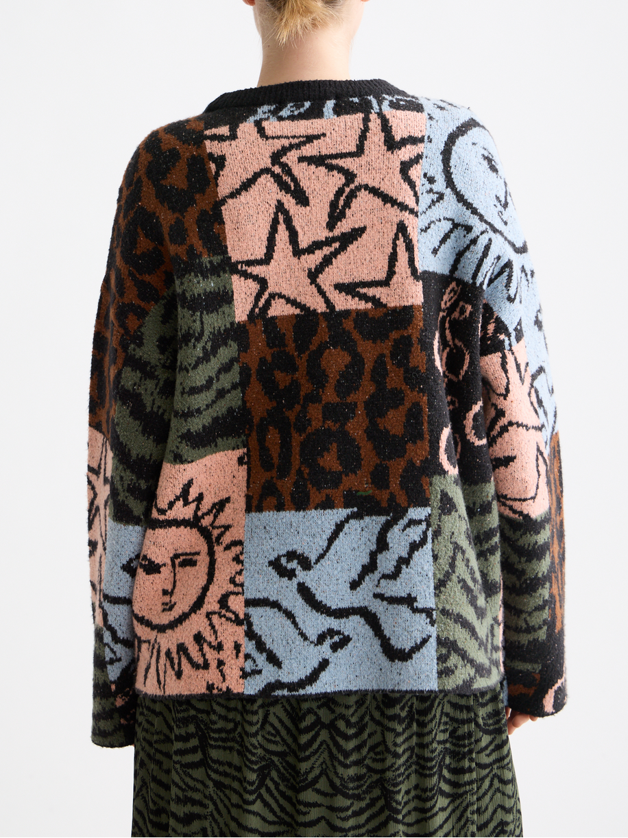 Jacquard oversized pullover