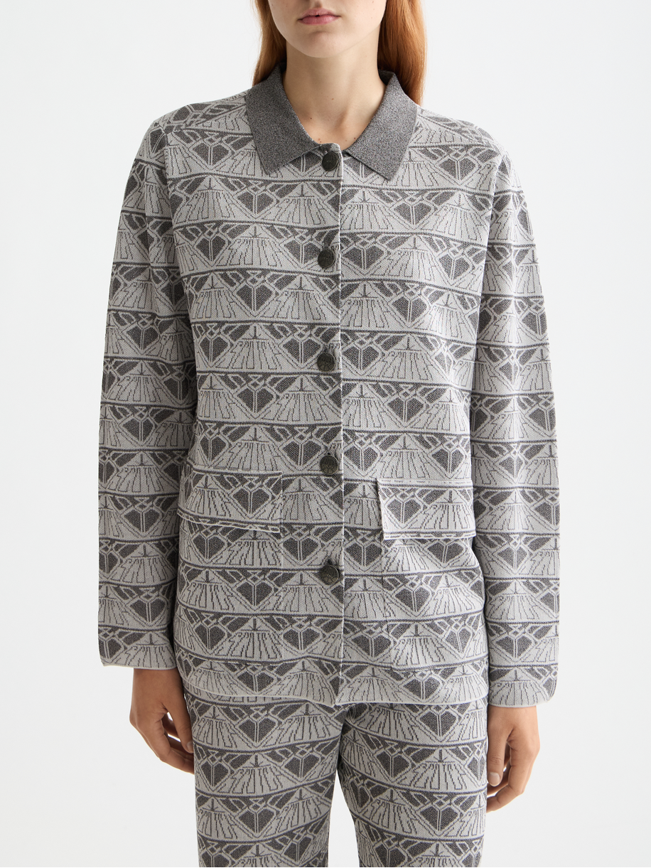 Jacquard knitted jacket