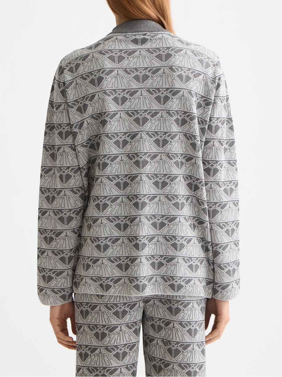 Jacquard knitted jacket