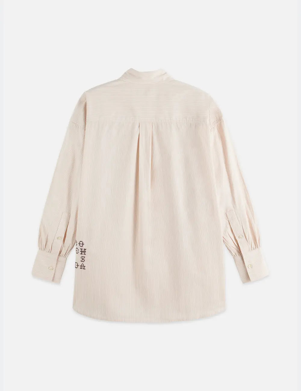 Embroidery Girlfriend Shirt flat lay showing product details by Scotch & Soda