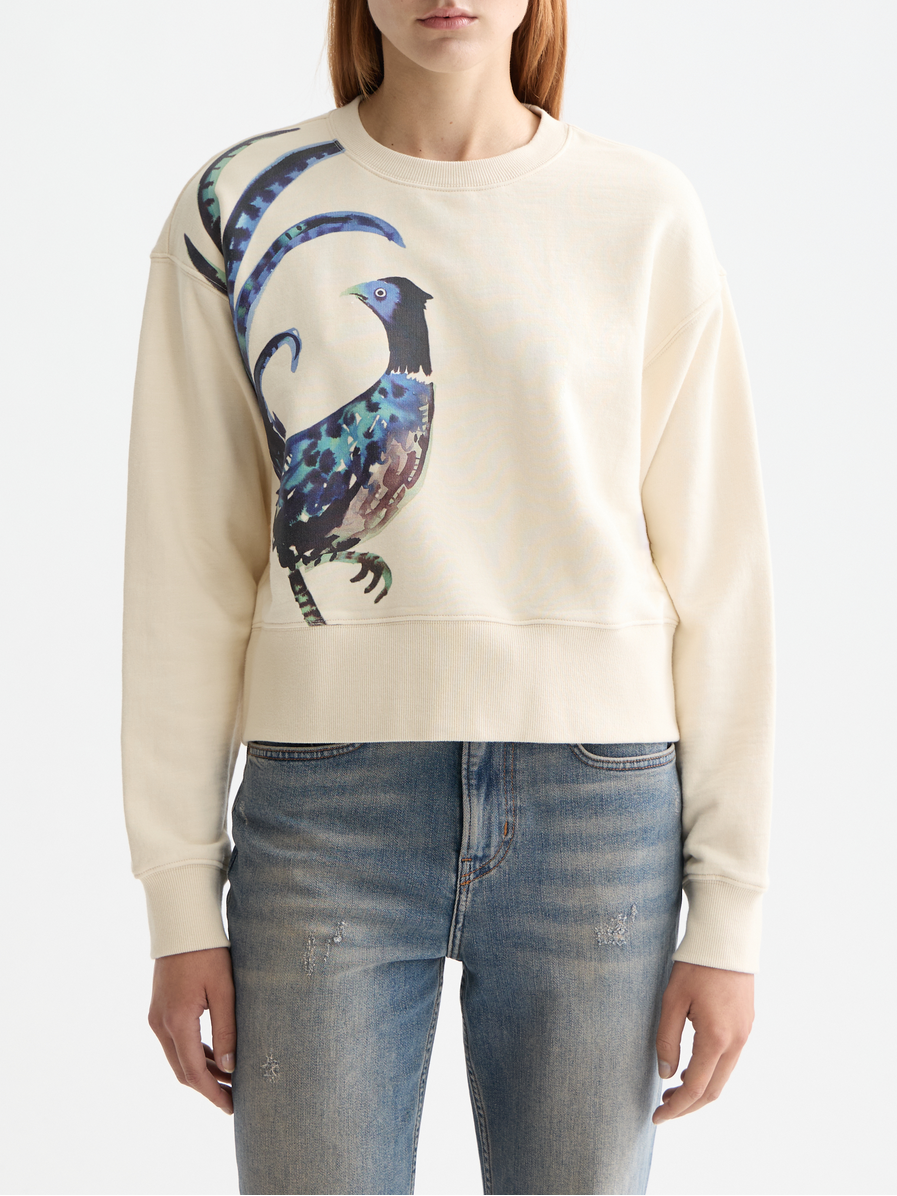 Washed artwork loose sweater