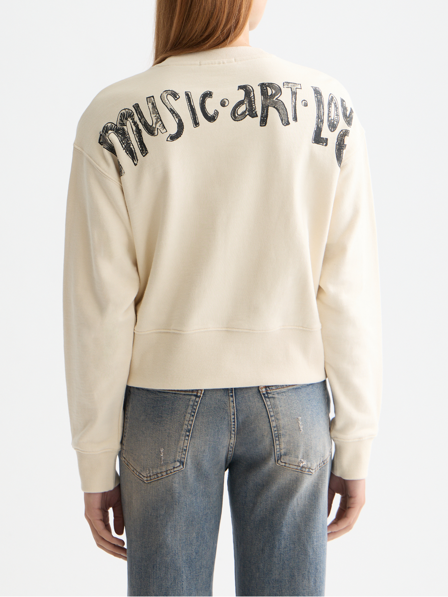 Washed artwork loose sweater