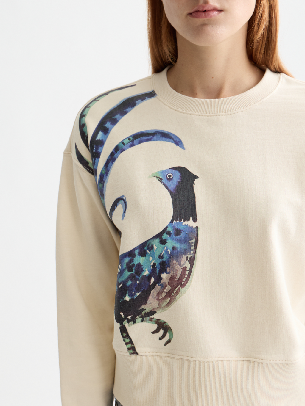 Washed artwork loose sweater