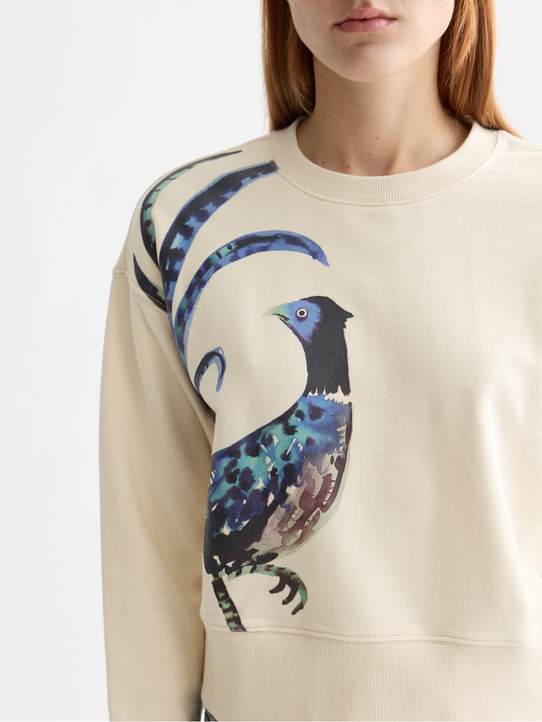 Washed artwork loose sweater
