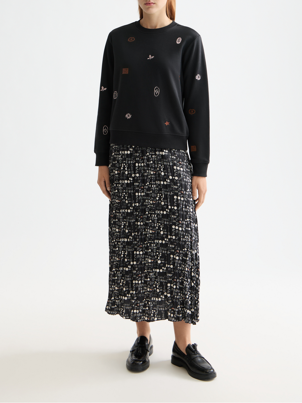 Mini embroidery regular sweatshirt