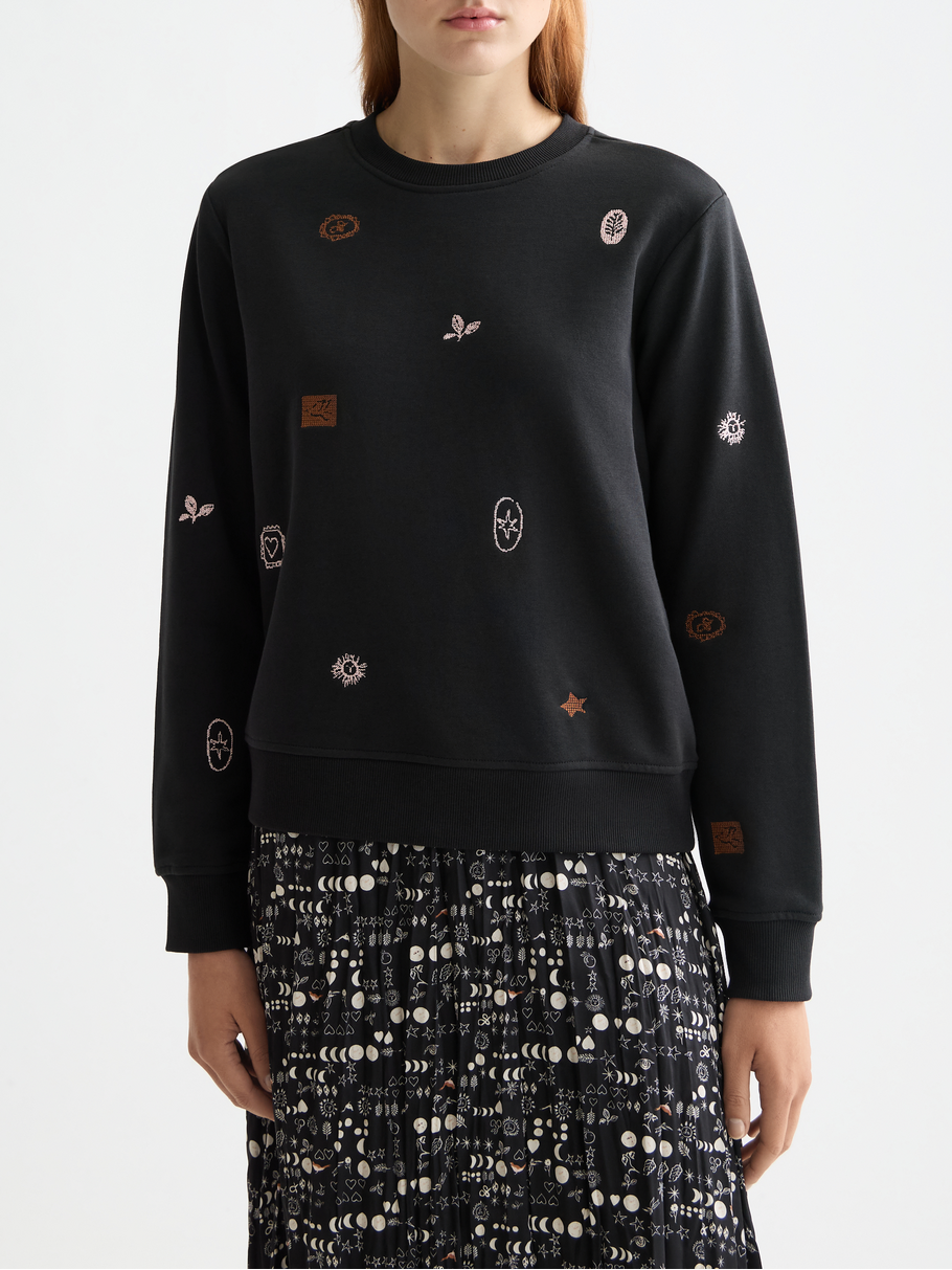 Mini embroidery regular sweatshirt
