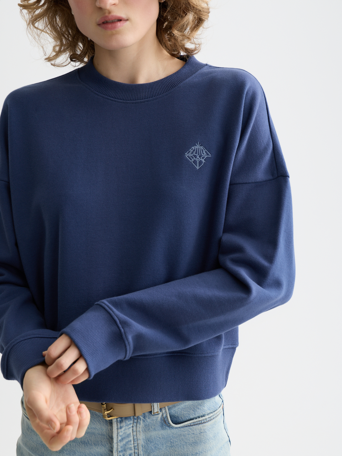 Embroidered logo relaxed sweatshirt