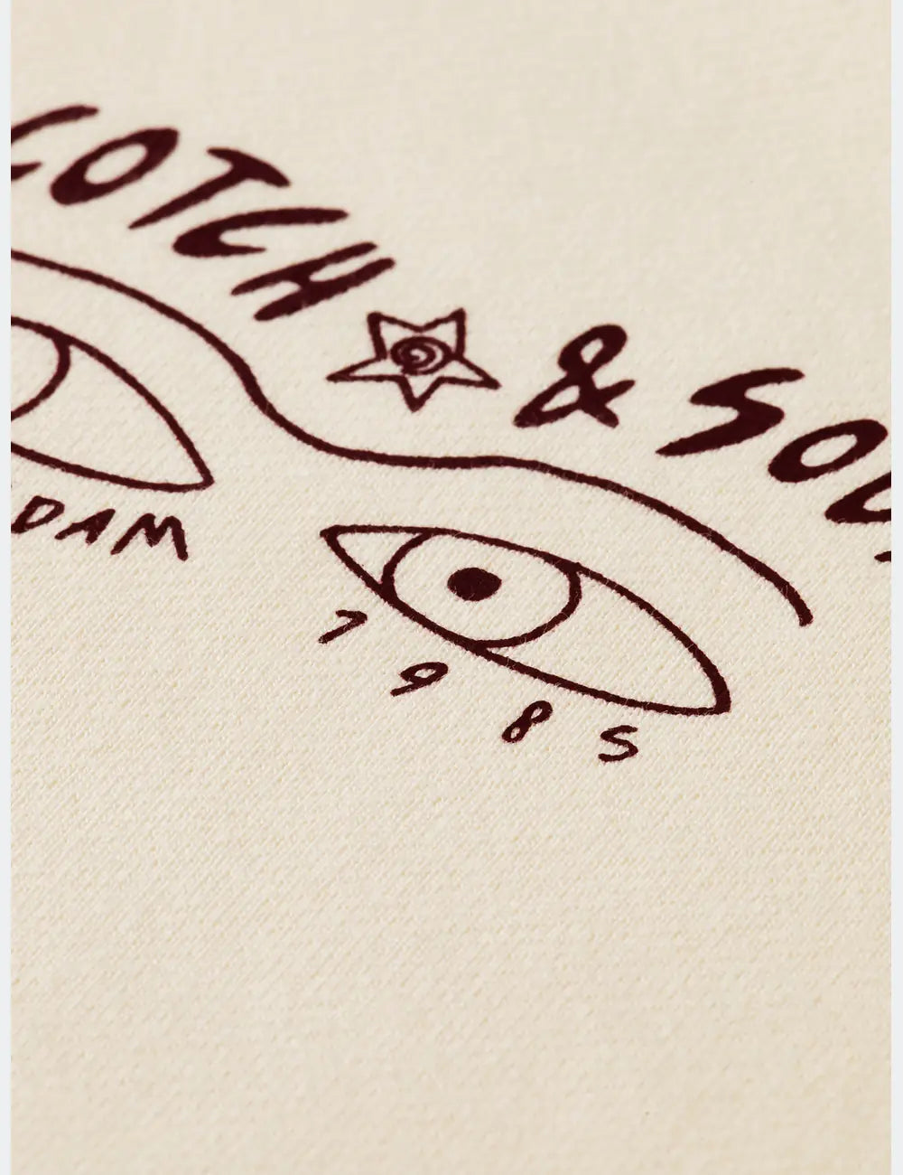 Small Artwork Regular Fit Sweat-shirt detail shot of fabric and craftsmanship by Scotch & Soda