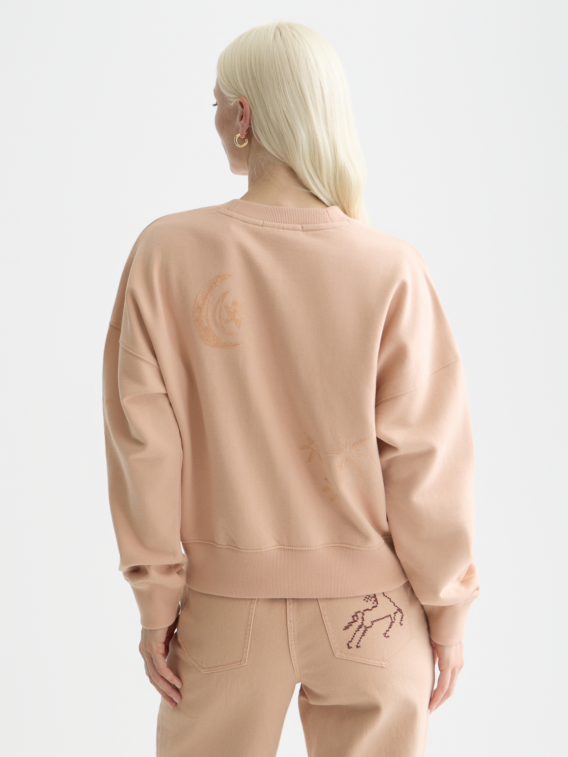 Relaxed flock print sweatshirt