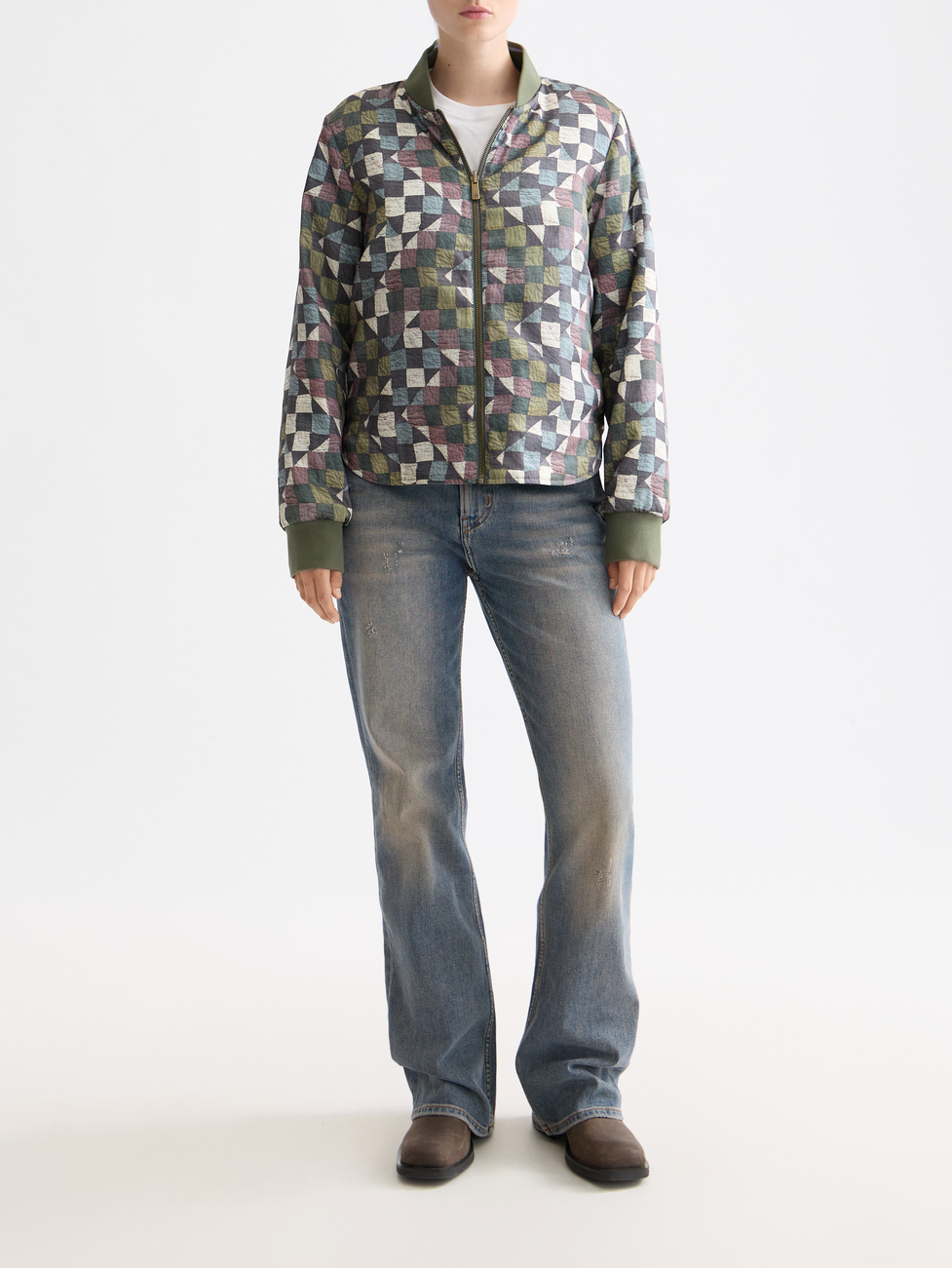 Reversible quilted bomber