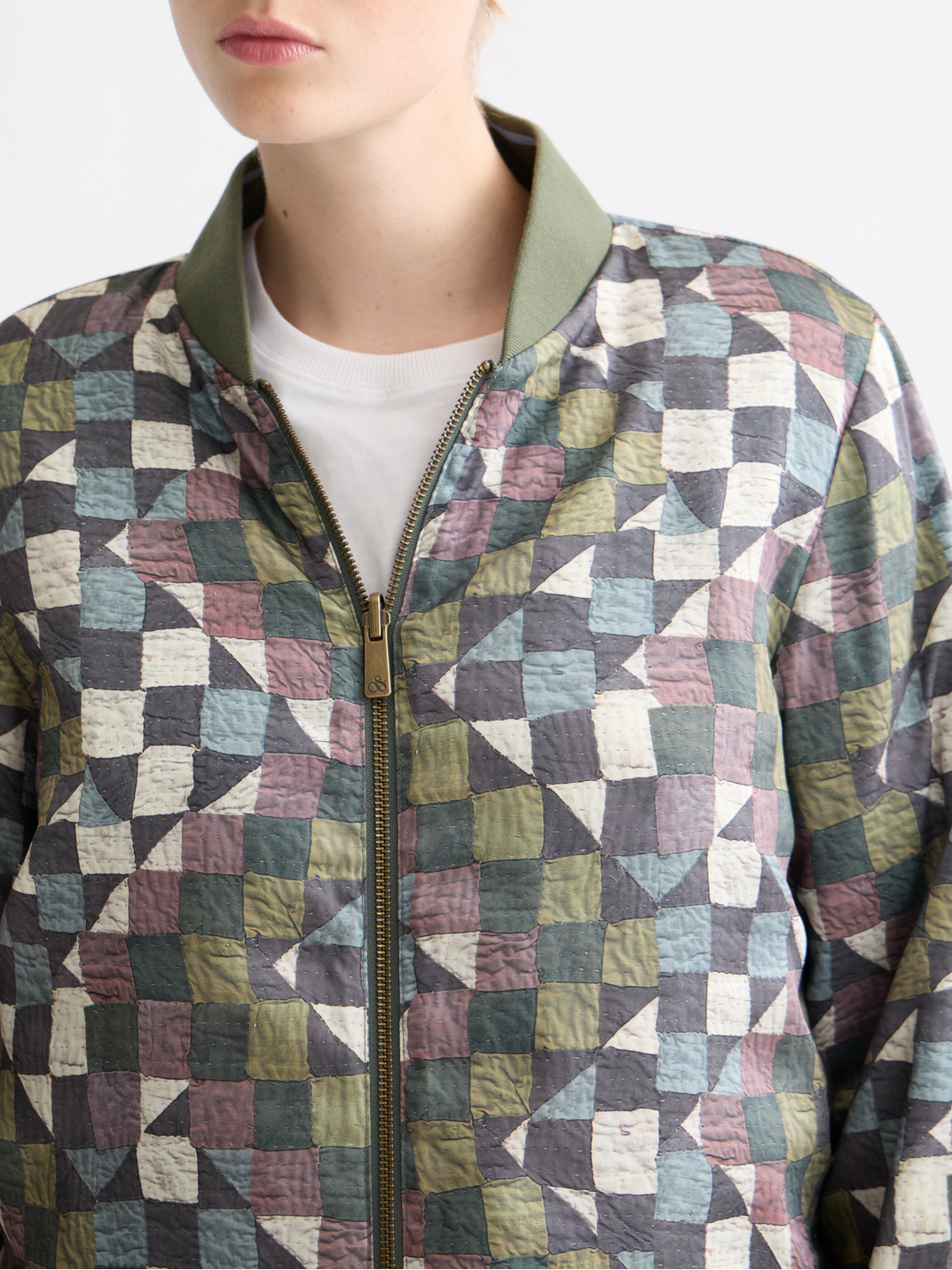 Reversible quilted bomber
