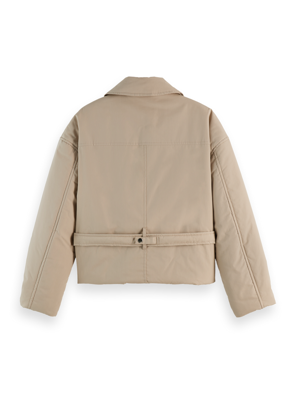 Lightweight padded poplin trench