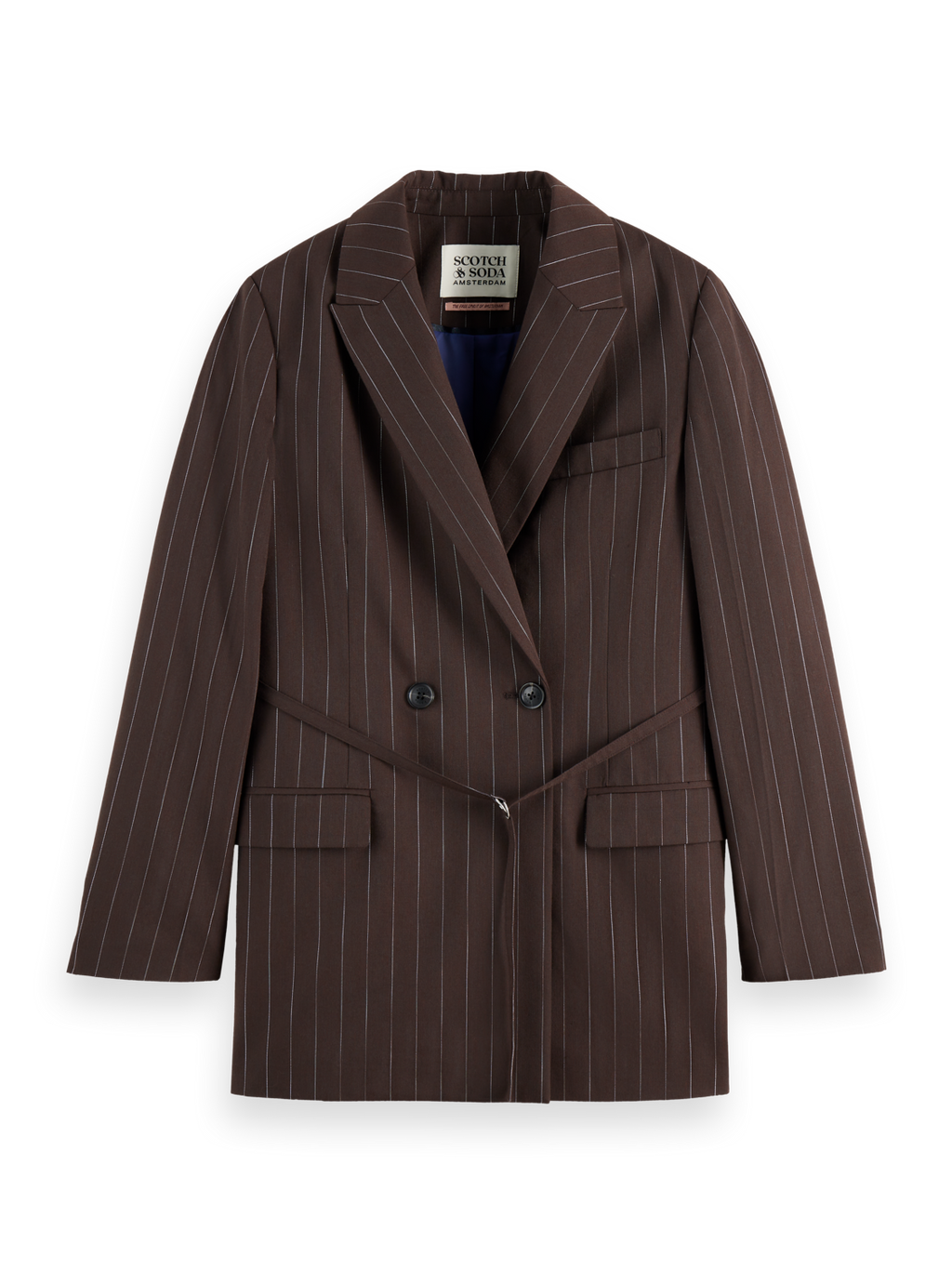 Double breasted lurex pinstripe blazer