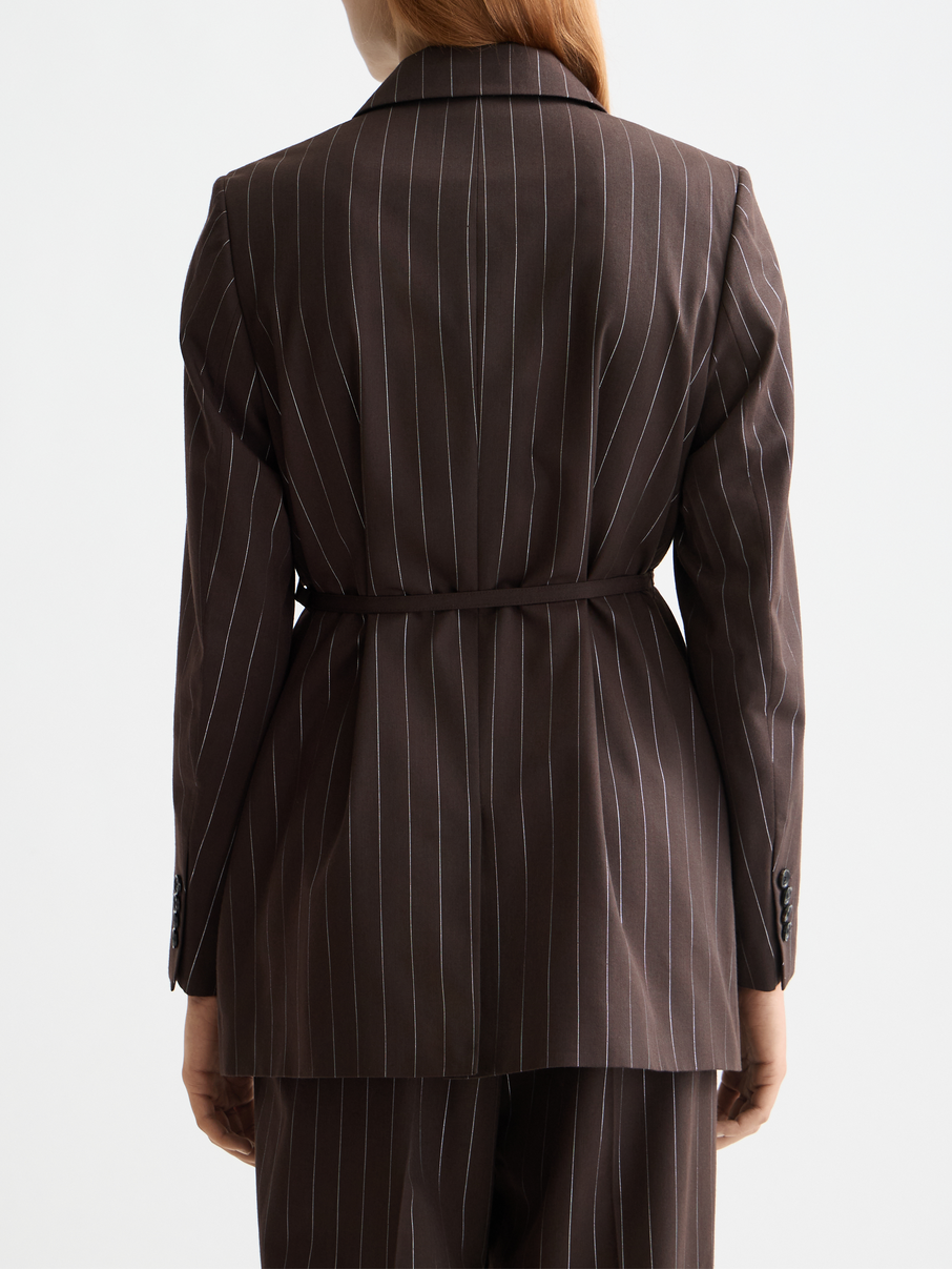 Double breasted lurex pinstripe blazer