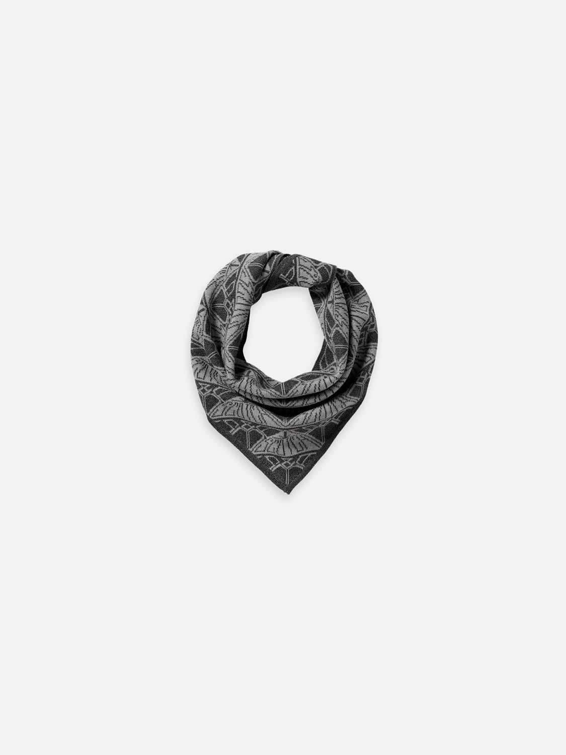 Jacquard knitted triangle scarf